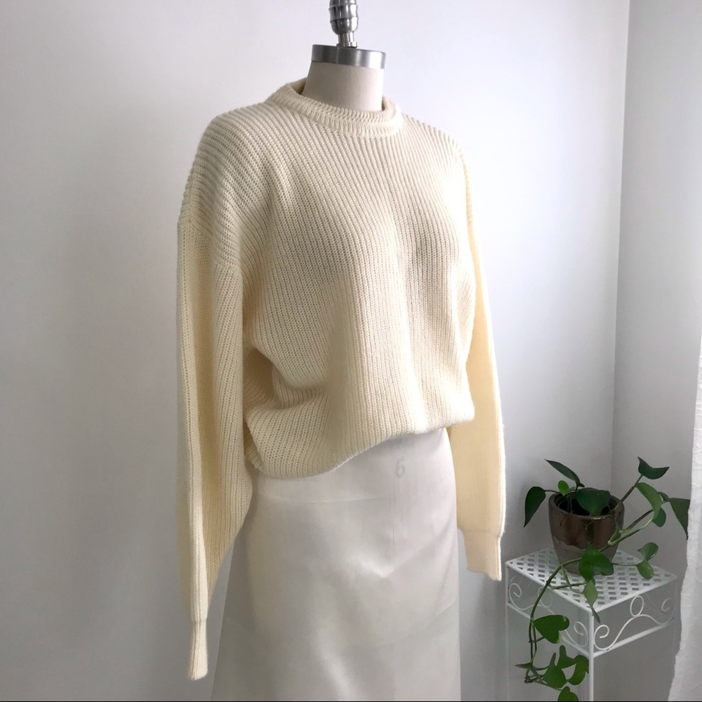 Vintage Ivory Minimalist Jumper Sweater